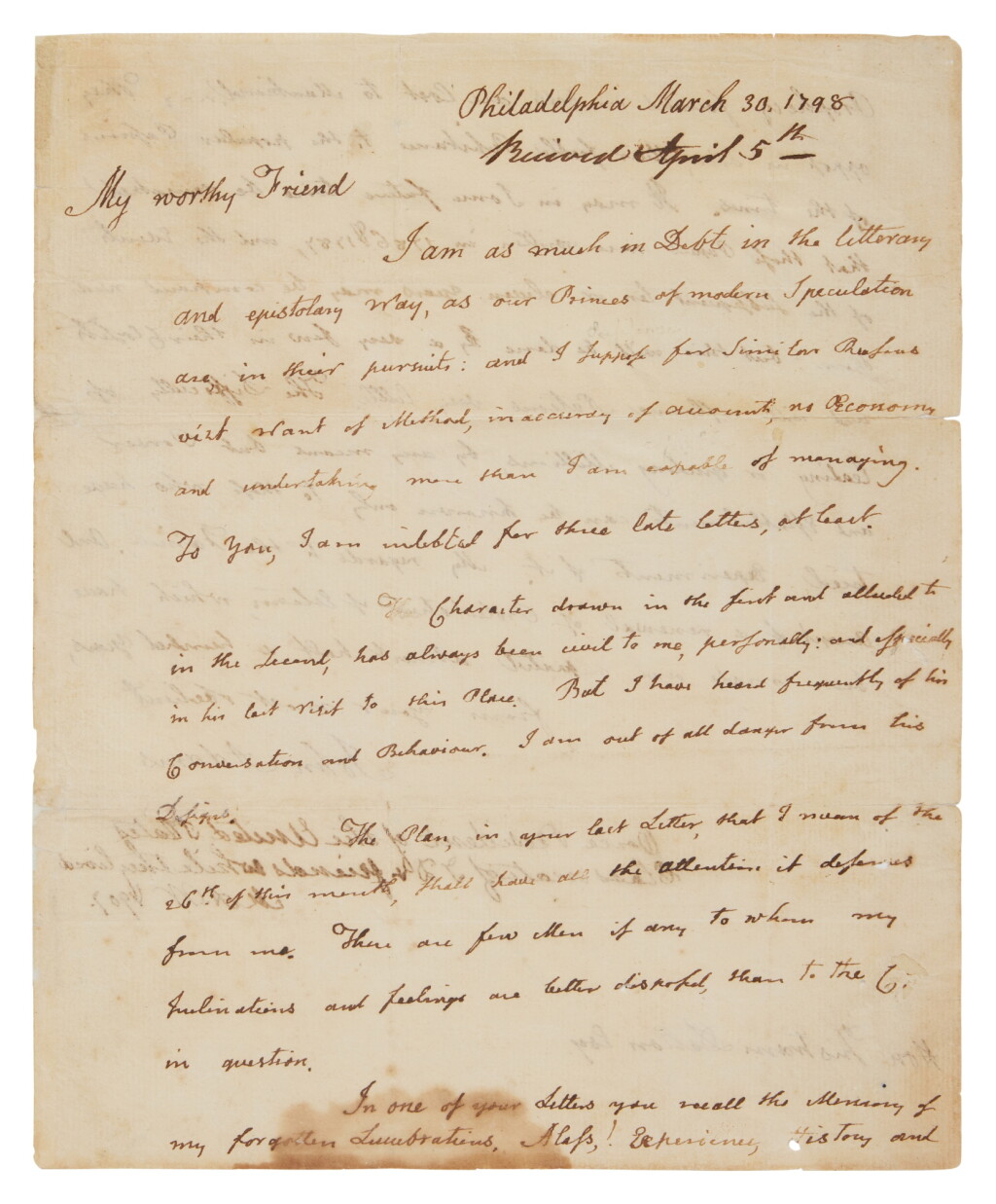 View full screen - View 1 of Lot 1114. Adams, John | Developing the Federal City and maintaining confidences between two friends.