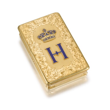View full screen - View 1 of Lot 29. A gold and enamel presentation snuff box, Alexandre-Raoul Morel, Paris, 1838-1847.
