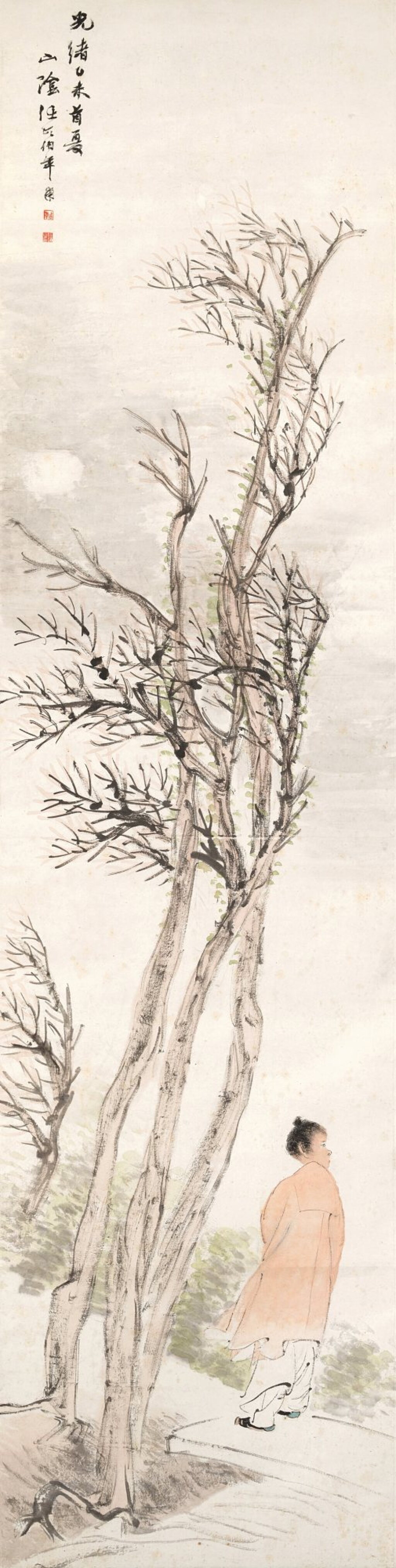 View full screen - View 1 of Lot 3072. 任頤 秋聲圖 | Ren Yi, Scholar under Autumn Moon.