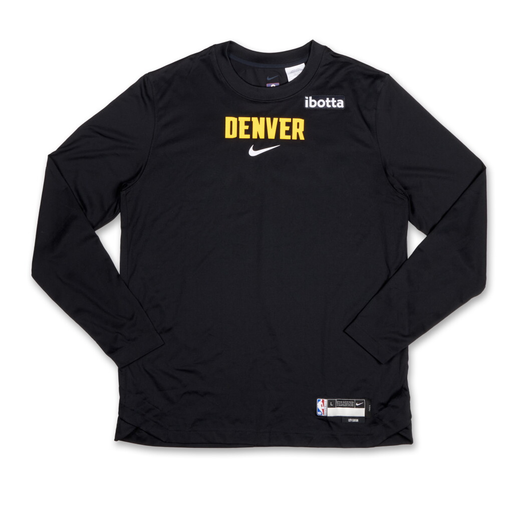 View full screen - View 1 of Lot 214. Christian Braun Denver Nuggets 2023-2024 Game Worn City Edition Warmup Top.