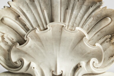 View full screen - View 1 of Lot 718. A Large Carved White Marble Shell Ornament, Probably Italian, 18th Century.