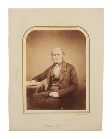 View full screen - View 1 of Lot 1018. (Darwin, Charles) | The earliest obtainable photographic portrait.