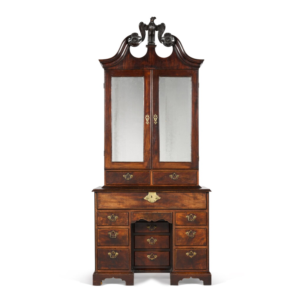 View full screen - View 1 of Lot 56. An Irish George II mahogany bureau bookcase, mid-18th century, in manner of Christopher Hearn of Dublin.
