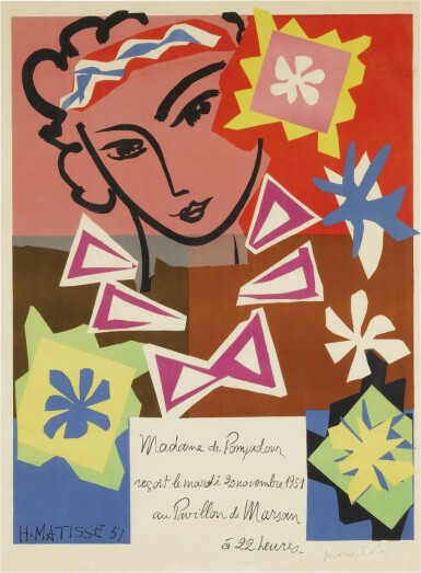 View full screen - View 1 of Lot 117. Madame de Pompadour reçoit le mardi 20 novembre 1951 au Pavillon de Marsan à 22 heure.