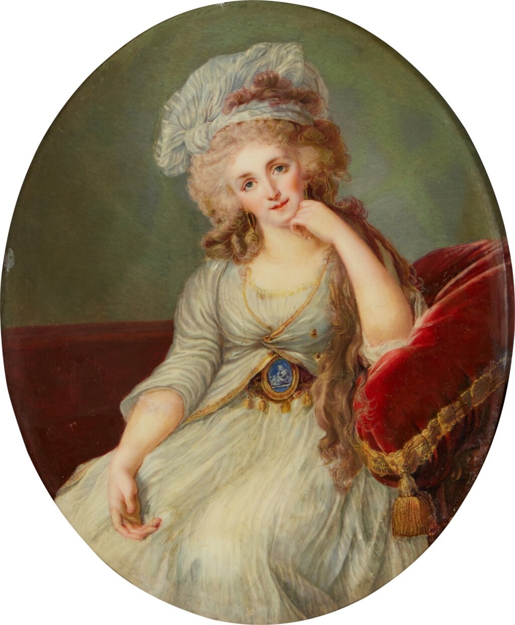 View full screen - View 1 of Lot 39. Portrait of Louise-Maria-Adélaïde, Duchesse d’Orleans (1753-1821), after Élisabeth Louise Vigée Le Brun.