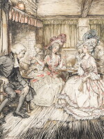 Arthur Rackham | Original illustration for The Vicar of Wakefield (Mr. Burchell at the conclusion of every sentence...)