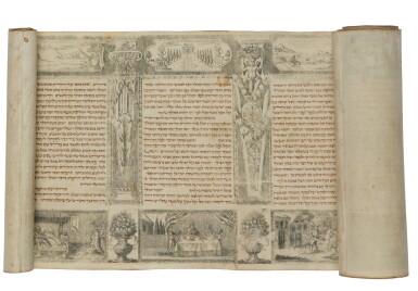 View full screen - View 1 of Lot 142. A Fine Illustrated Esther Scroll, Amsterdam, ca. 1710.