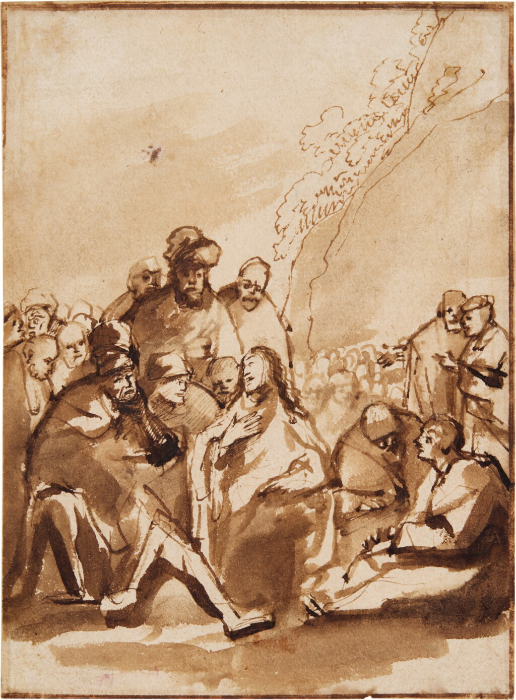 View full screen - View 1 of Lot 37. Christ preaching in the wilderness.