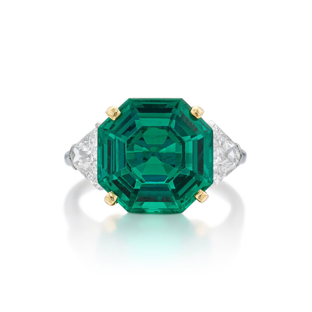 View full screen - View 1 of Lot 159. Very Fine Emerald and Diamond Ring.