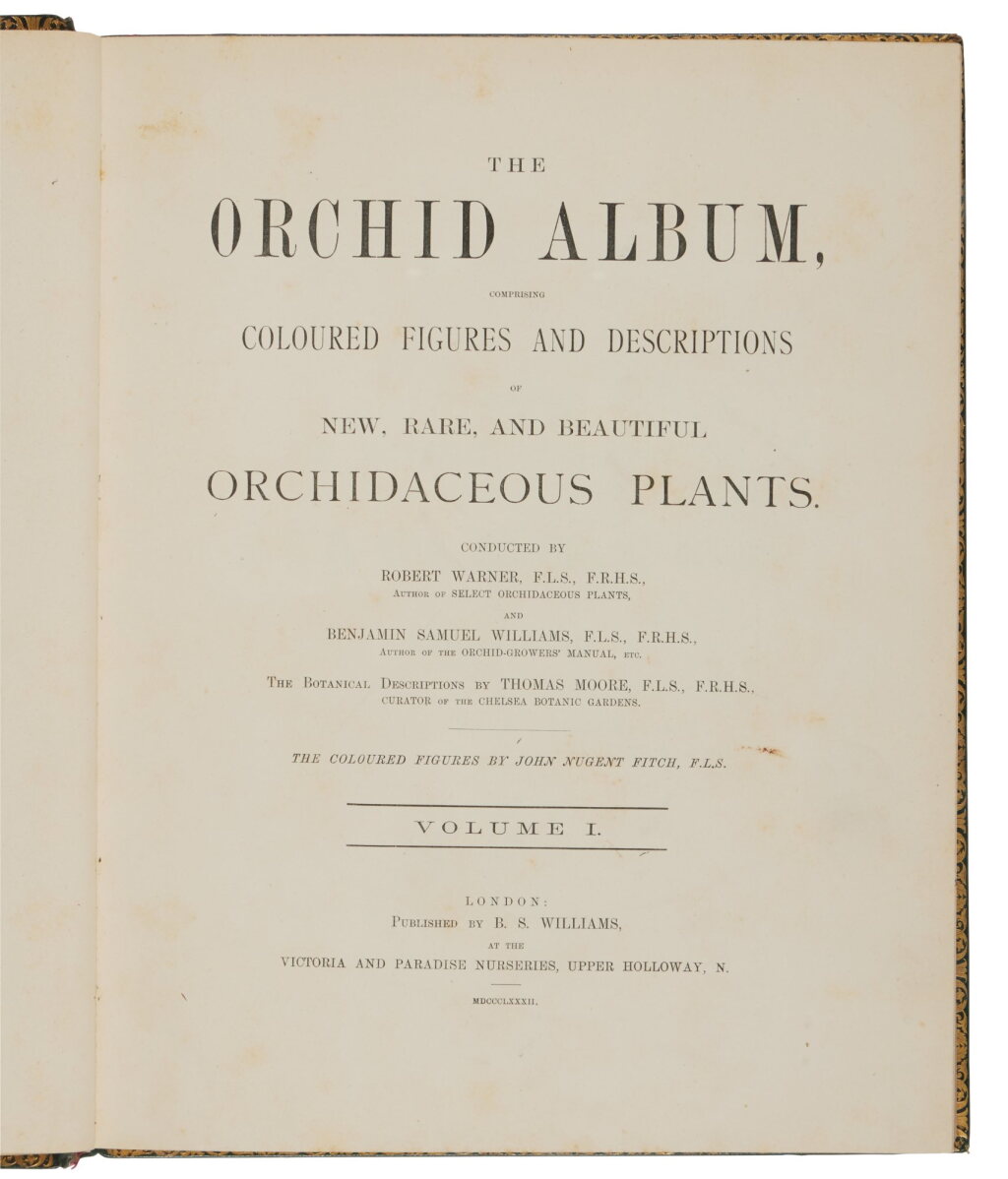 View full screen - View 1 of Lot 1119. Warner, Robert and Benjamin Samuel Williams, and Thomas Moore | A striking nineteenth-century record of orchids.
