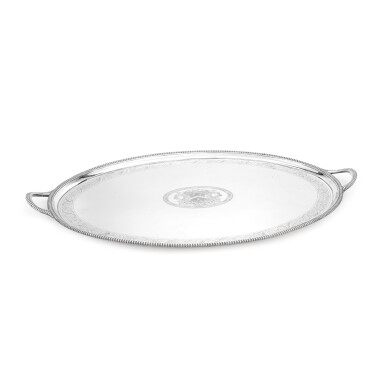 View full screen - View 1 of Lot 75. A large George III silver tray, John Scofield, London, 1797.