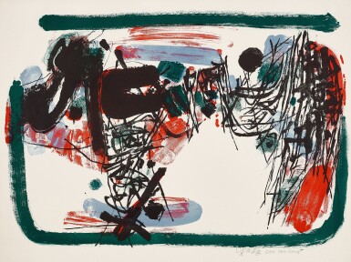 View full screen - View 1 of Lot 2036. Chu Teh-Chun 朱德群 | Village in a Red Rain 紅雨村白雲舍.