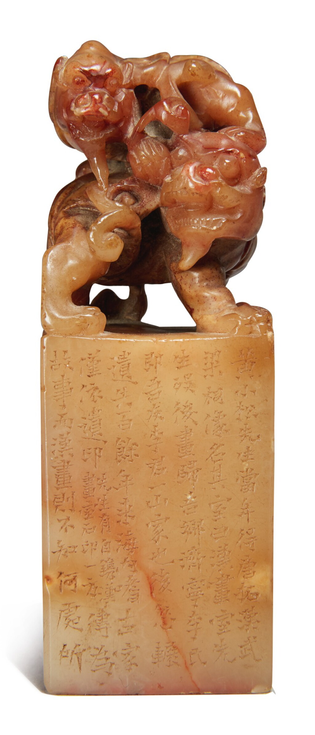 View full screen - View 1 of Lot 1052. A SOAPSTONE SEAL, BY FANG JIEKAN, 20TH CENTURY, DATED DINGSI YEAR, CORRESPONDING TO 1977.