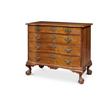 View full screen - View 1 of Lot 40. A Chippendale Reverse-Serpentine-Front Chest of Drawers, Possibly by Abraham Watson (1712-1790), Boston, Massachusetts, Circa 1770.