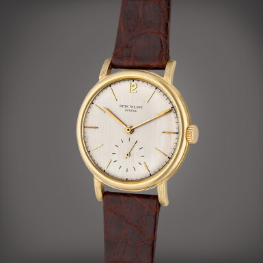 View full screen - View 1 of Lot 301. Reference 2511 | A yellow gold wristwatch, Made in 1953.