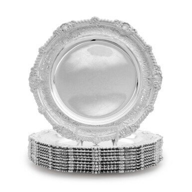 View full screen - View 1 of Lot 47. A Set of Ten Regency Silver Dinner Plates from the Duke of Norfolk Service, Paul Storr, London, 1816.