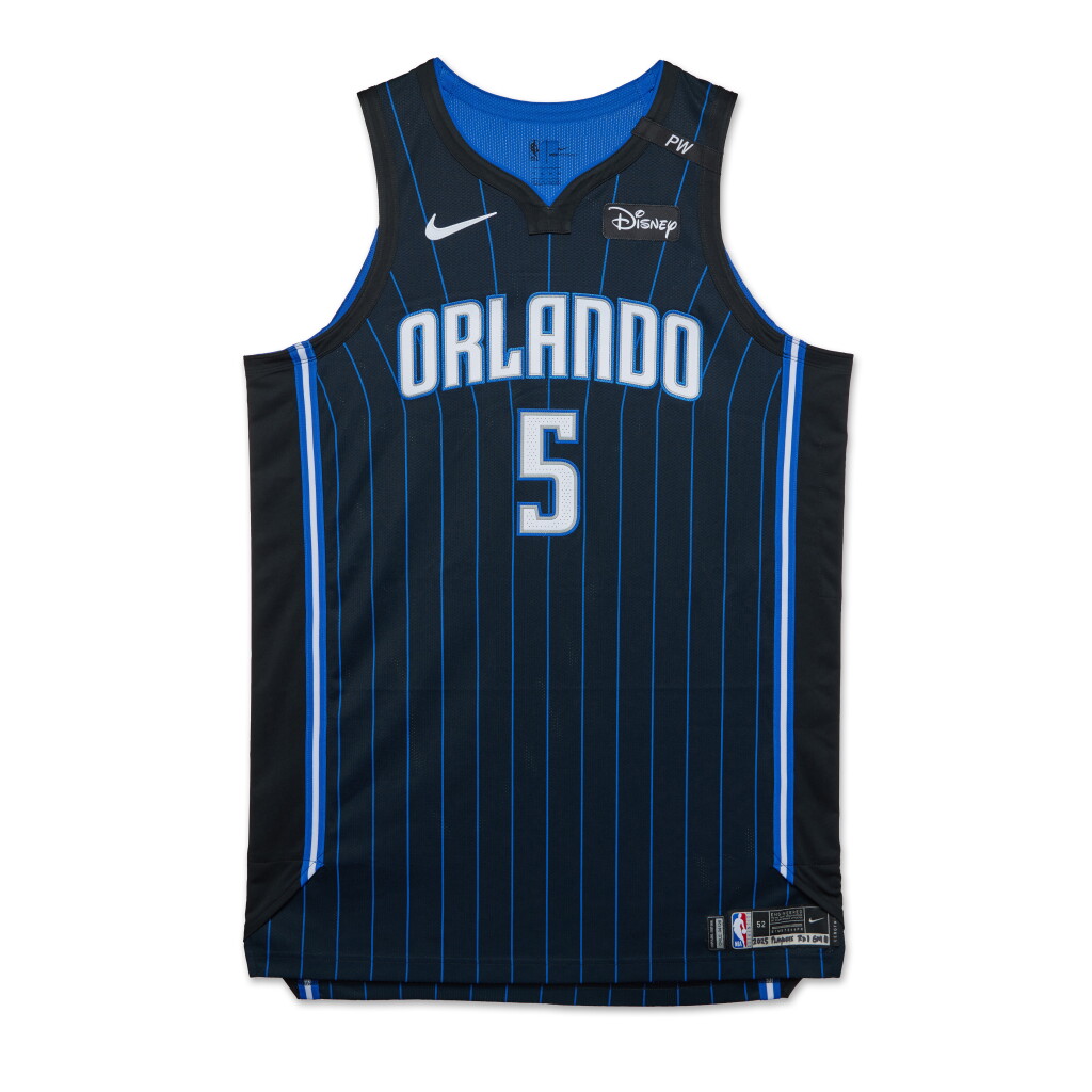 View full screen - View 1 of Lot 154. Paolo Banchero Orlando Magic 2025 NBA Playoffs Eastern Conference Round 1 Game Worn Icon Edition Jersey | Game 1 | Double-Double | 36 Points.