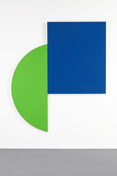 View full screen - View 1 of Lot 116. Blue Panel with Green Curve.