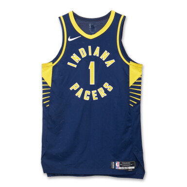 View full screen - View 1 of Lot 52. Obi Toppin Indiana Pacers 2023-2024 Kia NBA Tip-Off Game Worn Icon Edition Jersey .