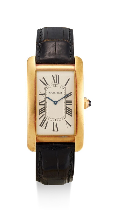 View full screen - View 1 of Lot 8220. CARTIER | TANK AMERICAINE, REFERENCE 1735, A YELLOW GOLD WRISTWATCH, CIRCA 2000.