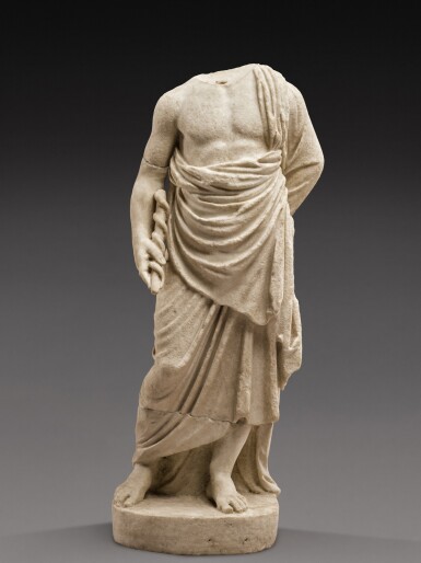View full screen - View 1 of Lot 12. A Roman Marble Figure of Asklepios, with Early 18th Century Restorations.