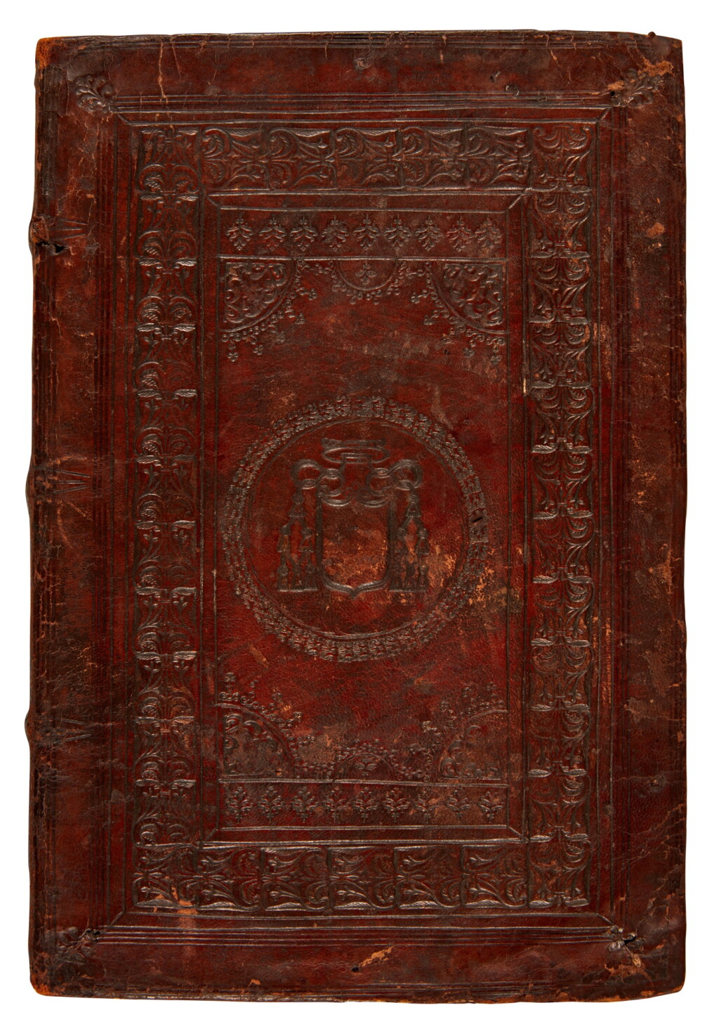 View full screen - View 1 of Lot 1707. Giovanninesi, In Mediceam monarchiam penthatheucus, Ancona, 1524, contemporary Roman brown morocco with arms of a cardinal.