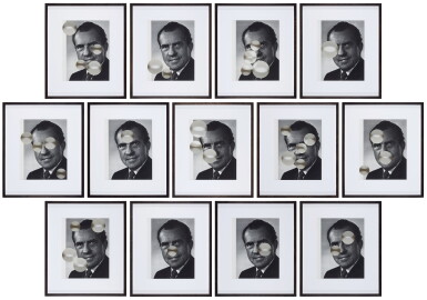 View full screen - View 1 of Lot 23. Penetrated Portraits of Richard M. Nixon by Karsh.