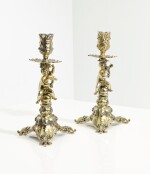 A pair of Dutch silver-gilt candlesticks, Andries Grill, The Hague, 1648