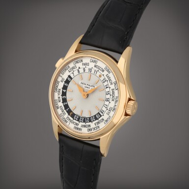 View full screen - View 1 of Lot 47. Reference 5110R-001 | A pink gold world time wristwatch | Circa 2002.