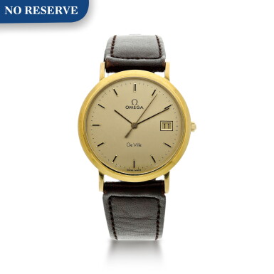View full screen - View 1 of Lot 88. DE VILLE A YELLOW GOLD WRISTWATCH WITH DATE, CIRCA 1980.