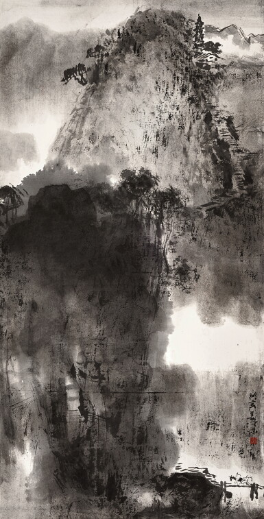 View full screen - View 1 of Lot 907. 楊善深 騎驢探勝 | Yang Shanshen, Journey to the Verdant Mountains.