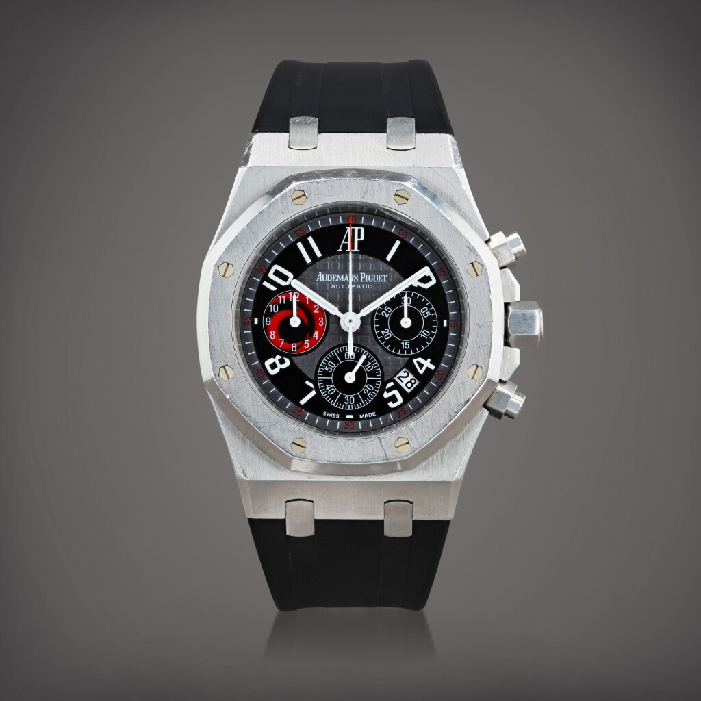 View full screen - View 1 of Lot 625. Royal Oak, limited edition "30th Anniversary City of Sails", reference 25979ST.OO.0002CA.01 Montre bracelet chronographe en acier avec date | Stainless steel chronograph wristwatch with date Vers 2002 | Circa 2002.