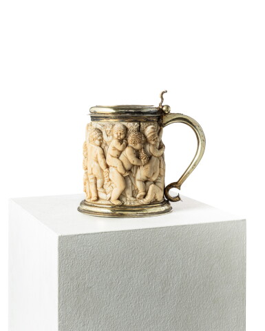 View full screen - View 1 of Lot 76. A German silver-gilt mounted ivory tankard, by Andreas Wicker, Augsburg, circa 1630 .