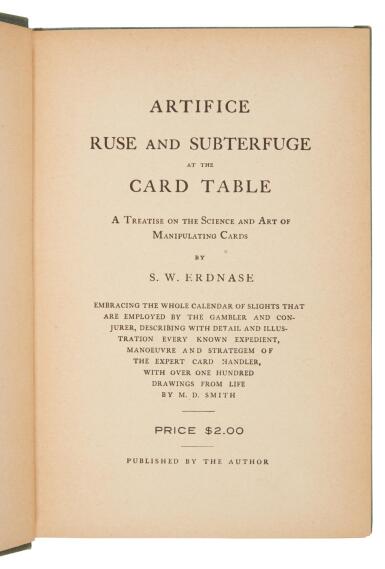 View full screen - View 1 of Lot 230. Erdnase, S. W. | Card manipulation.