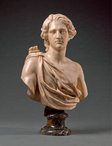 View full screen - View 1 of Lot 93. ITALIAN, PROBABLY ROME, LATE 17TH/ EARLY 18TH CENTURY | BUST OF APOLLO.