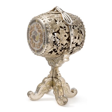 View full screen - View 1 of Lot 292. A JAPANESE SILVER AND MIXED-METAL INCENSE BURNER, LATE 19TH CENTURY.