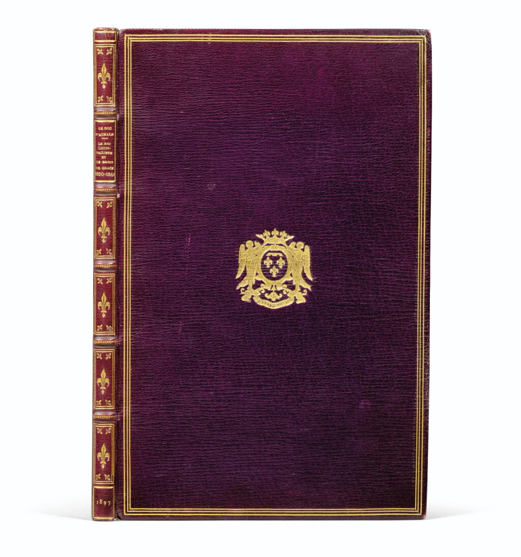 View full screen - View 1 of Lot 46. Le Roi Louis-Philippe et le droit de grâce. 1897. Aux armes du duc d'Aumale, offert au président Fallières..