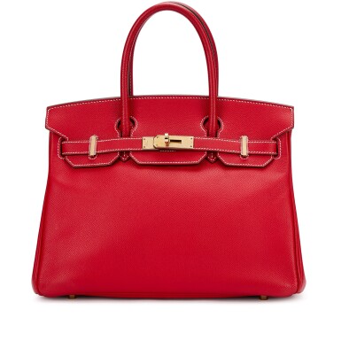 View full screen - View 1 of Lot 1080. Limited Edition Rouge Casaque Epsom and Bleu Thalassa Verso Candy Birkin 30 Permabrass Hardware, 2012.