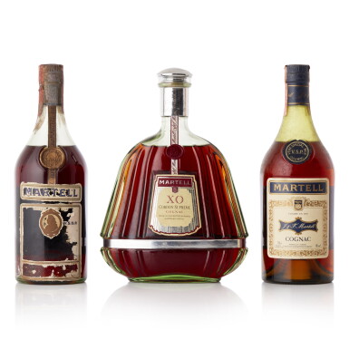 View full screen - View 1 of Lot 6591. Martell VSOP and XO Mixed Lot (2 BT75, 1 LITR).