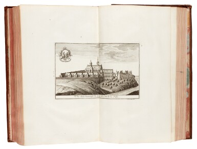 View full screen - View 1 of Lot 66. Pierre Lambert de Saumery | Les delices de Liege, Liege, 1738-1744, 5 volumes, calf bindings.