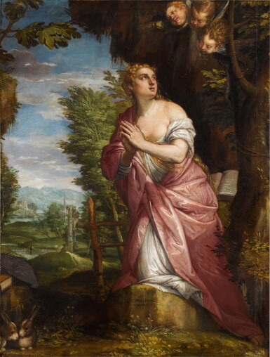 View full screen - View 1 of Lot 461. The penitent Magdalene in a landscape.