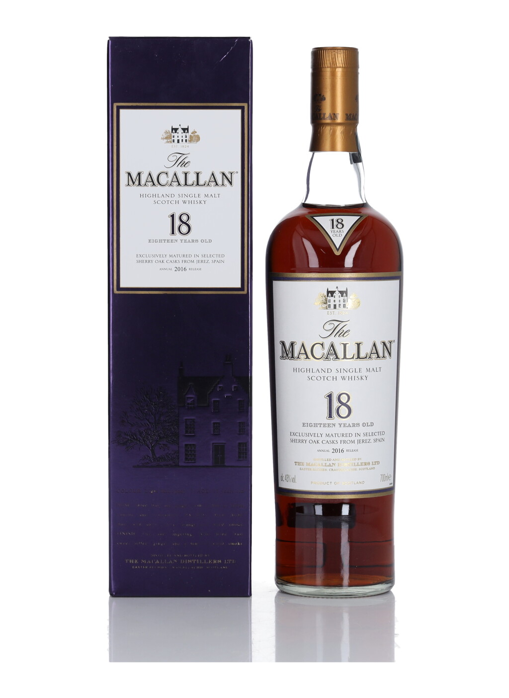 View full screen - View 1 of Lot 33. The Macallan 18 Year Old Sherry Oak 43.0 abv NV (1 Bottle 70cl).