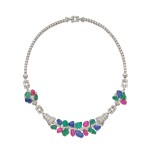 An Exquisite Colored Stone and Diamond Necklace, France | Mauboussin | 彩色寶石配鑽石項鏈,法國