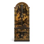 A George II Black And Gilt Japanned Corner Cabinet, Circa 1740
