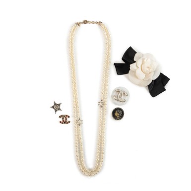 View full screen - View 1 of Lot 682. Set of Six Necklace and Brooches.