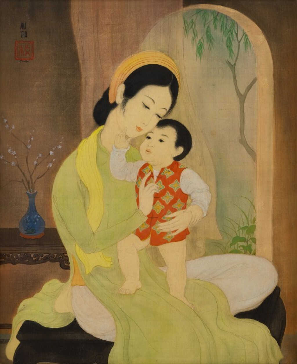 View full screen - View 1 of Lot 770. Mai Trung Thu 梅忠恕 | Mère et fils 母與子.