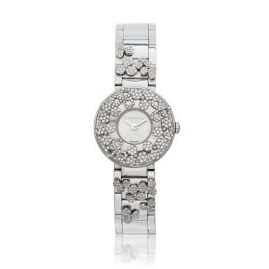 View full screen - View 1 of Lot 221. White Gold and Diamond 'Paper Flower' Wristwatch.