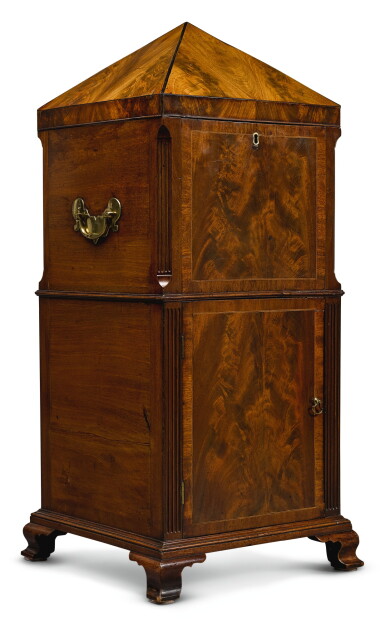 View full screen - View 1 of Lot 18. A GEORGE III MAHOGANY CELLARETTE, LATE 18TH CENTURY.