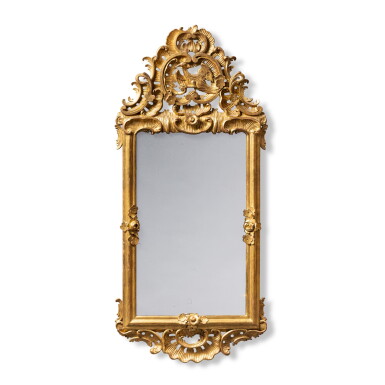 View full screen - View 1 of Lot 544. A South German carved giltwood mirror, mid-18th century.