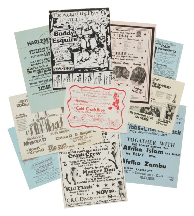 View full screen - View 1 of Lot 3. 12 vintage Hip Hop flyers, 1978-1981 .